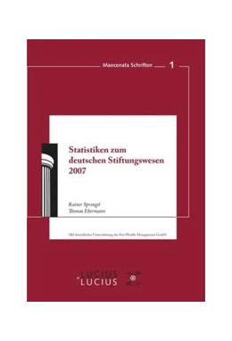 Abbildung von Sprengel / Ebermann | Statistiken zum Deutschen Stiftungswesen 2007 | 1. Auflage | 2016 | beck-shop.de