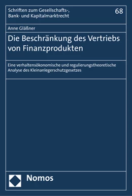 Abbildung von Gläßner | Die Beschränkung des Vertriebs von Finanzprodukten | 1. Auflage | 2017 | 68 | beck-shop.de