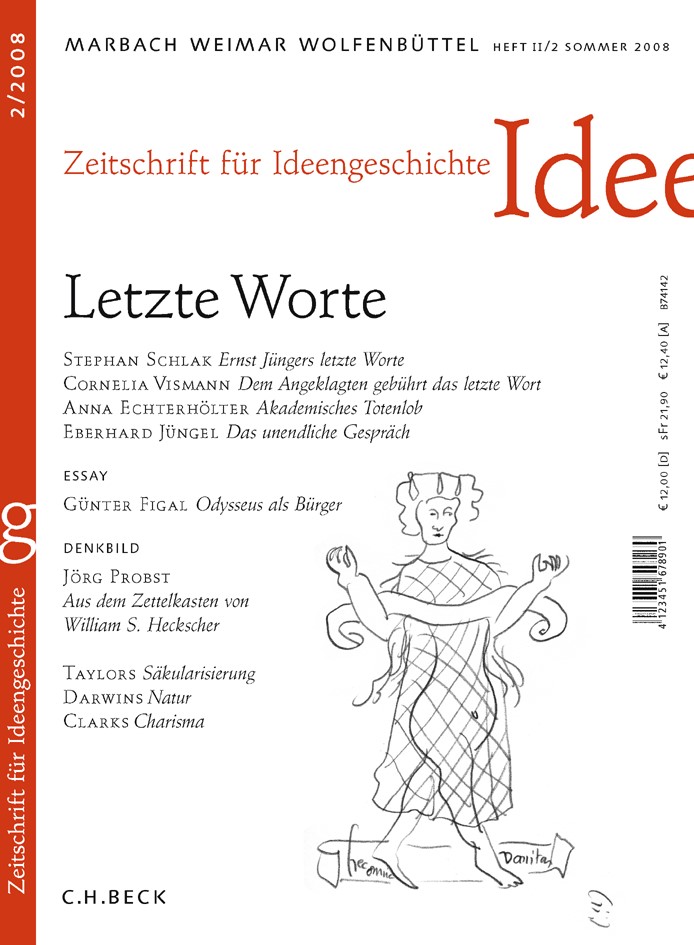 Cover:, Zeitschrift für Ideengeschichte: ZIG (2008) Heft 2: Letzte Worte