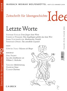 Cover:, Zeitschrift für Ideengeschichte: ZIG (2008) Heft 2: Letzte Worte