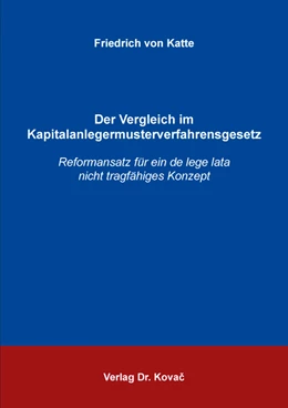 Abbildung von von Katte | Der Vergleich im Kapitalanlegemusterverfahrensgesetz | 1. Auflage | 2018 | 15 | beck-shop.de