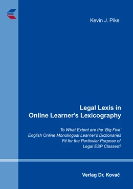 Abbildung von Pike | Legal Lexis in Online Learner’s Lexicography | 1. Auflage | 2018 | 39 | beck-shop.de