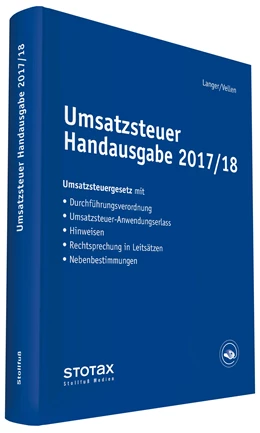 Abbildung von Langer / Vellen | Umsatzsteuer Handausgabe 2017/18 | 1. Auflage | 2018 | beck-shop.de