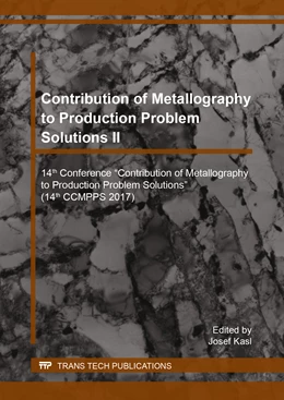 Abbildung von Kasl | Contribution of Metallography to Production Problem Solutions II | 1. Auflage | 2017 | beck-shop.de