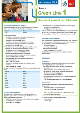 Abbildung von Green Line 1 Bayern Klasse 5 - Auf einen Blick. Grammatik passend zum Schulbuch - Klappkarte (6 Seiten) | 1. Auflage | 2018 | beck-shop.de