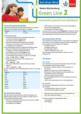 Abbildung von Green Line 2. Auf einen Blick. Baden-Württemberg Klasse 6. Grammatik passend zum Schulbuch - Klappkarte (6 Seiten) | 1. Auflage | 2018 | beck-shop.de