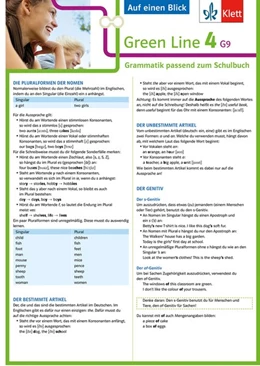 Abbildung von Green Line 4. Auf einen Blick. G9 Klasse 8. Grammatik passend zum Schulbuch - Klappkarte (6 Seiten) | 1. Auflage | 2018 | beck-shop.de