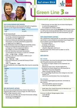 Abbildung von Green Line 3. Auf einen Blick. G9 Klasse 7. Grammatik passend zum Schulbuch - Klappkarte (6 Seiten) | 1. Auflage | 2018 | beck-shop.de