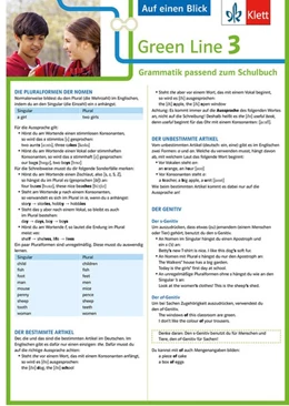 Abbildung von Green Line 3. Auf einen Blick. G8. Klasse 7. Grammatik passend zum Schulbuch - Klappkarte (6 Seiten) | 1. Auflage | 2018 | beck-shop.de