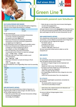 Abbildung von Green Line 1 G8 und G9 Klasse 5 - Auf einen Blick. Grammatik passend zum Schulbuch - Klappkarte (6 Seiten) | 1. Auflage | 2018 | beck-shop.de
