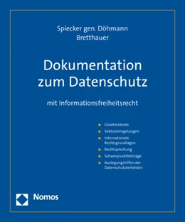 Abbildung von Spiecker gen. Döhmann / Bretthauer | Dokumentation zum Datenschutz • mit Aktualisierungsservice | 68. Auflage | 2024 | beck-shop.de