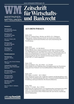 Abbildung von WM • Zeitschrift für Wirtschafts- und Bankrecht | 1. Auflage | 2024 | beck-shop.de