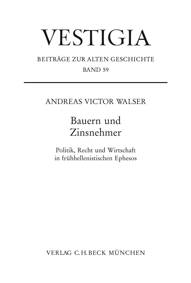 Cover: Walser, Andreas Victor, Bauern und Zinsnehmer