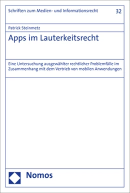 Abbildung von Steinmetz | Apps im Lauterkeitsrecht | 1. Auflage | 2018 | 32 | beck-shop.de