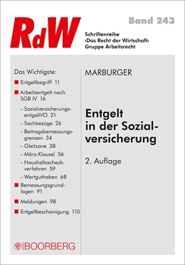 Abbildung von Marburger | Entgelt in der Sozialversicherung | 2. Auflage | 2018 | beck-shop.de