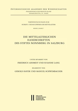 Abbildung von Hayer / Schwembacher | Katalog der mittelalterlichen Handschriften des Stiftes Nonnberg in Salzburg | 1. Auflage | 2018 | 501 | beck-shop.de