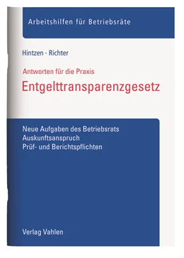 Abbildung von Hintzen / Richter | Entgelttransparenzgesetz | 1. Auflage | 2018 | beck-shop.de