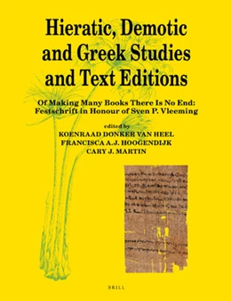 Abbildung von Martin / Hoogendijk | Hieratic, Demotic and Greek Studies and Text Editions | 1. Auflage | 2018 | 34 | beck-shop.de