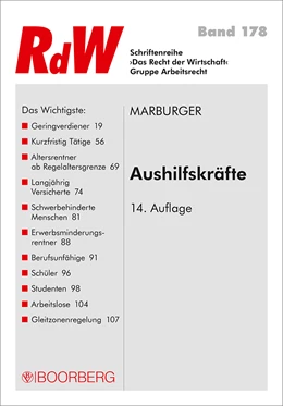 Abbildung von Marburger | Aushilfskräfte | 14. Auflage | 2018 | beck-shop.de