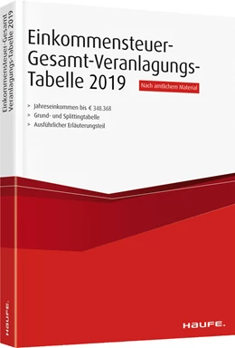 Abbildung von Einkommensteuer-Gesamt-Veranlagungstabelle 2019 | 1. Auflage | 2019 | beck-shop.de