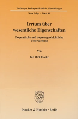 Abbildung von Harke | Irrtum über wesentliche Eigenschaften | 1. Auflage | 2003 | 41 | beck-shop.de