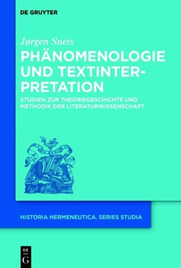 Abbildung von Sneis | Phänomenologie und Textinterpretation | 1. Auflage | 2018 | beck-shop.de