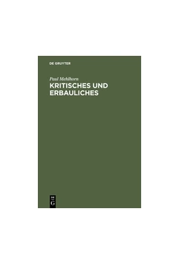Abbildung von Mehlhorn | Kritisches und Erbauliches | 1. Auflage | 2018 | beck-shop.de