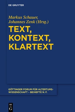 Abbildung von Schauer / Zenk | Text, Kontext, Klartext | 1. Auflage | 2018 | beck-shop.de