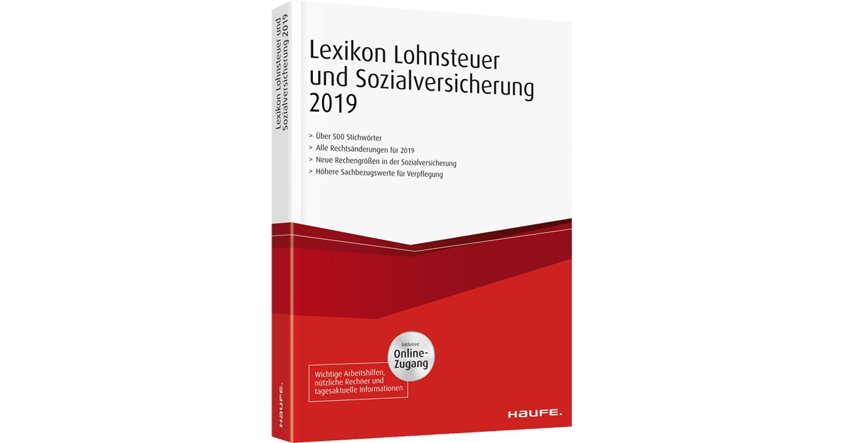 Lexikon Lohnsteuer Und Sozialversicherung 2019 Inkl Online Zugang