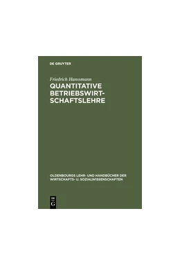 Abbildung von Hanssmann | Quantitative Betriebswirtschaftslehre | 4. Auflage | 2018 | beck-shop.de
