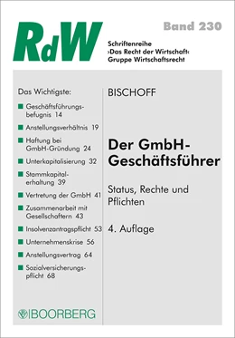 Abbildung von Bischoff | Der GmbH-Geschäftsführer | 4. Auflage | 2018 | beck-shop.de