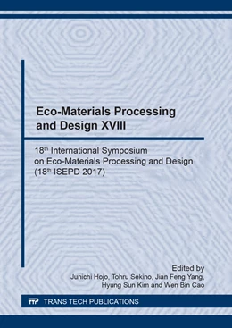 Abbildung von Hojo / Sekino | Eco-Materials Processing and Design XVIII | 1. Auflage | 2018 | Volume 922 | beck-shop.de