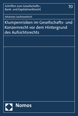 Abbildung von Lechnowitsch | Klumpenrisiken im Gesellschafts- und Konzernrecht vor dem Hintergrund des Aufsichtsrechts | 1. Auflage | 2019 | beck-shop.de