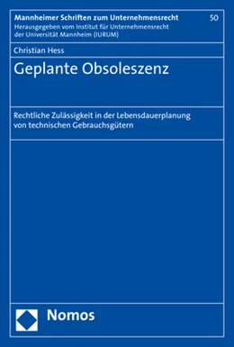 Abbildung von Hess | Geplante Obsoleszenz | 1. Auflage | 2018 | 50 | beck-shop.de