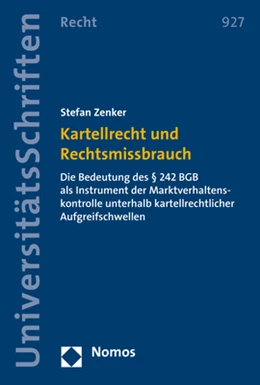 Abbildung von Zenker | Kartellrecht und Rechtsmissbrauch | 1. Auflage | 2019 | beck-shop.de