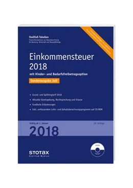 Abbildung von Tabelle, Einkommensteuer 2018 - Sonderausgabe Juli | 27. Auflage | 2018 | beck-shop.de