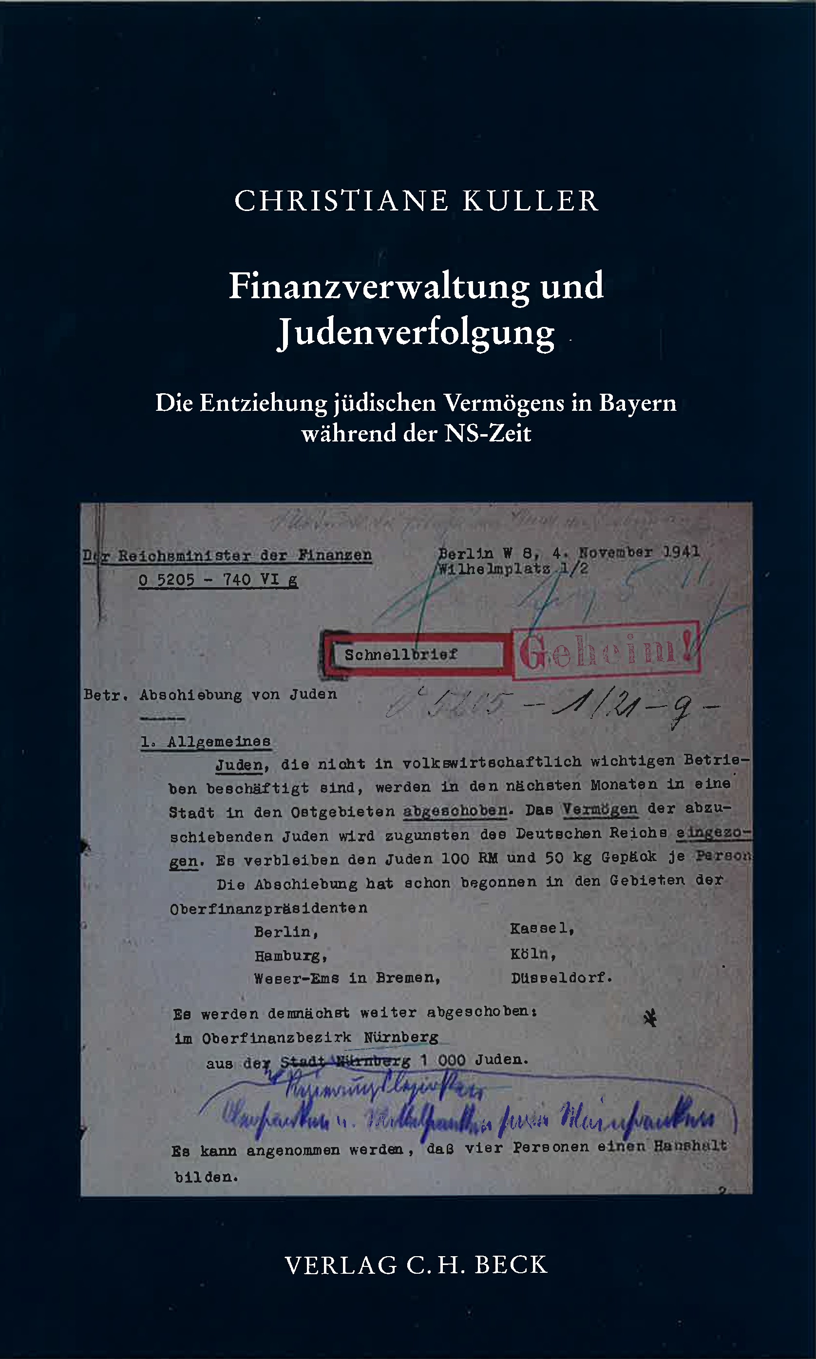 Cover: Kuller, Christiane, Finanzverwaltung und Judenverfolgung