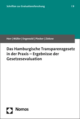 Abbildung von Herr / Müller | Das Hamburgische Transparenzgesetz in der Praxis | 1. Auflage | 2018 | 9 | beck-shop.de