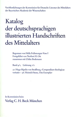 Abbildung von Frühmorgen-Voss / Bodemann, Ulrike | Katalog der deutschsprachigen illustrierten Handschriften des Mittelalters Band 4/1, Lfg. 1/2: 27-36 | 1. Auflage | 2008 | beck-shop.de