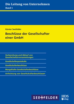 Abbildung von Seefelder | Beschlüsse der Gesellschafter einer GmbH | 1. Auflage | 2019 | 1 | beck-shop.de