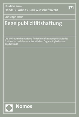 Abbildung von Hahn | Regelpublizitätshaftung | 1. Auflage | 2018 | 171 | beck-shop.de