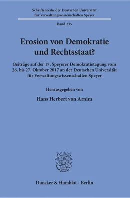 Abbildung von Arnim | Erosion von Demokratie und Rechtsstaat? | 1. Auflage | 2018 | beck-shop.de