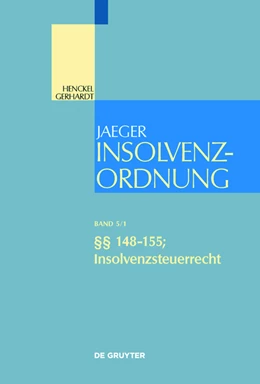Abbildung von Jaeger | Insolvenzordnung, Band 5/1: §§ 148-155; Insolvenzsteuerrecht | 1. Auflage | 2016 | beck-shop.de
