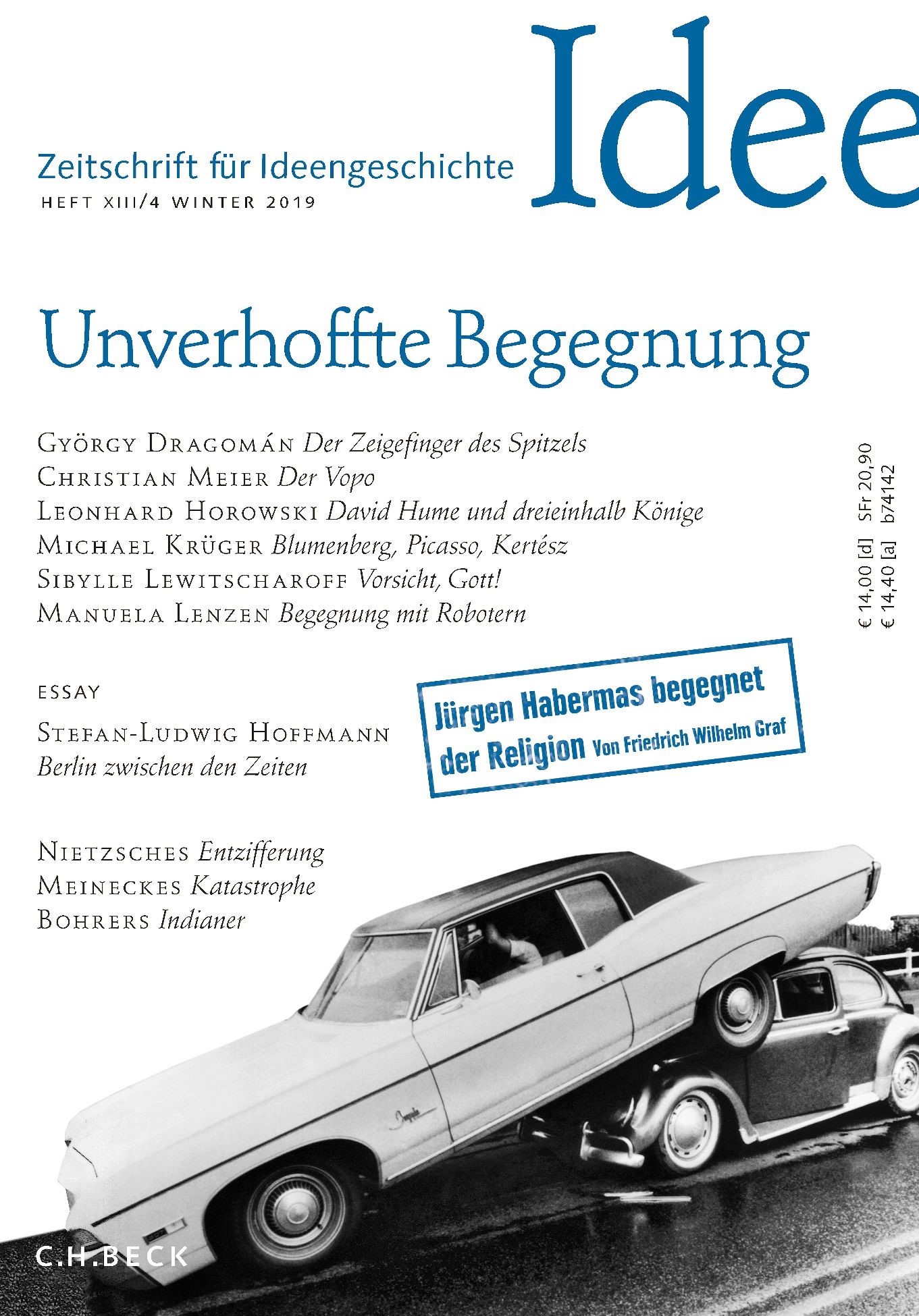 Cover:, Zeitschrift für Ideengeschichte Heft XIII/4 Winter 2019