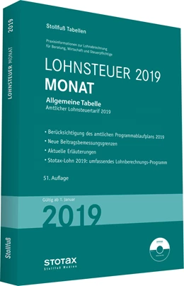 Abbildung von Tabelle, Lohnsteuer 2019 Monat | 53. Auflage | 2018 | beck-shop.de