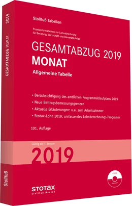 Abbildung von Tabelle, Gesamtabzug 2019 Monat | 53. Auflage | 2018 | beck-shop.de