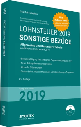 Abbildung von Tabelle, Lohnsteuer 2019 Sonstige Bezüge | 53. Auflage | 2018 | beck-shop.de