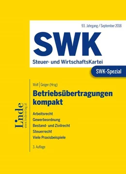 Abbildung von Rauch / Wolf | SWK-Spezial Betriebsübertragungen kompakt | 3. Auflage | 2018 | beck-shop.de