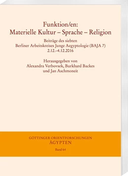 Abbildung von Verbovsek / Backes | Funktion/en: Materielle Kultur - Sprache - Religion | 1. Auflage | 2018 | beck-shop.de