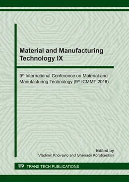 Abbildung von Khovaylo / Korotcenkov | Material and Manufacturing Technology IX | 1. Auflage | 2018 | Volume 780 | beck-shop.de